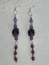 Load image into Gallery viewer, Pair of Handmade Bespoke Silver Plated Beaded Dangle Earrings