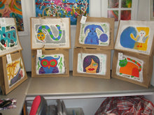 Load image into Gallery viewer, HAND PAINTED ART BAG - Jute Tote Shopping Bag - Rabbit - NOW SOLD!