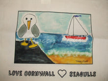 Load image into Gallery viewer, PRINTED COTTON TOTE SHOULDER BAG - Love Cornwall Love Seagulls