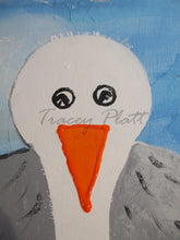 Load image into Gallery viewer, MIXED MEDIA COLLAGE ON CANVAS IN FRAME - Seagull on a Rock, Cornwall