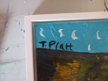 Load image into Gallery viewer, MIXED MEDIA COLLAGE ON CANVAS IN FRAME - Seagull on a Rock, Cornwall