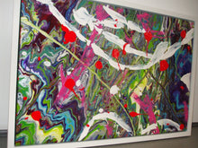 Load image into Gallery viewer, ACRYLICS FLOW ART & DRIP PAINTING ON CANVAS IN FRAME - Penzance Carnival