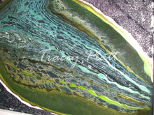 Load image into Gallery viewer, ACRYLICS FLOW ART PAINTING ON CANVAS IN DEEP FRAME - Inside the Cave at Crantock