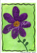 Load image into Gallery viewer, ORIGINAL MIXED MEDIA ART CARD - Glitter Flower - SOLD!