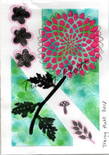 Load image into Gallery viewer, ORIGINAL MIXED MEDIA COLLAGE ART CARD - Abstract Flower