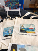 Load image into Gallery viewer, PRINTED COTTON TOTE SHOULDER BAG - Love Cornwall Love Seagulls