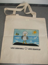 Load image into Gallery viewer, PRINTED COTTON TOTE SHOULDER BAG - Love Cornwall Love Seagulls