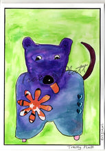 Load image into Gallery viewer, ORIGINAL MIXED MEDIA COLLAGE ART CARD - Dog with Flower