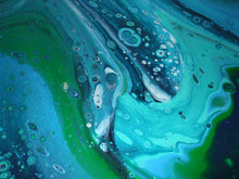 Load image into Gallery viewer, ACRYLICS FLUID ART PAINT POURING The Shallows, Porth, Cornwall - NOW SOLD