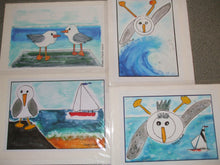 Load image into Gallery viewer, PACK OF 4 PRINTED CARDS - Seaside, Cornwall Scenes, Seagulls