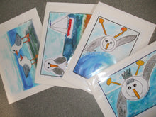 Load image into Gallery viewer, PACK OF 4 PRINTED CARDS - Seaside, Cornwall Scenes, Seagulls