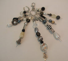Load image into Gallery viewer, HANDMADE LUCKY BEAD & CHARM DANGLE - Black & White