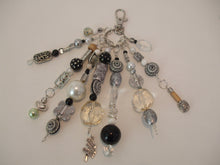 Load image into Gallery viewer, HANDMADE LUCKY BEAD & CHARM DANGLE - Black & White - NOW SOLD!