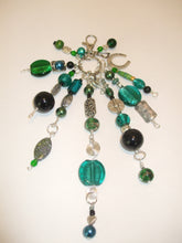 Load image into Gallery viewer, HANDMADE LUCKY BEAD & CHARM DANGLE - Turquoise/Green/Black