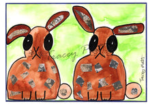 Load image into Gallery viewer, PRINTED CARD - The Notorious Bunny Twins