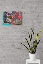 Load image into Gallery viewer, MIXED MEDIA ASSEMBLAGE ON RECYCLED CANVAS - Any Old Junk