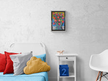 Load image into Gallery viewer, MIXED MEDIA COLLAGE PAINTING IN DEEP FRAME - Flowers in a Vase