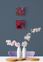 Load image into Gallery viewer, PAIR OF FLOW ART PAINTINGS ON CANVAS - Pink & Purple Metallics
