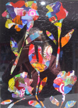 Load image into Gallery viewer, MIXED MEDIA COLLAGE ON BOARD IN FRAME - Spring Flowers