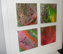 Load image into Gallery viewer, 4 x ACRYLICS FLOW ART ON CANVASES in FRAME - Take Four Pours