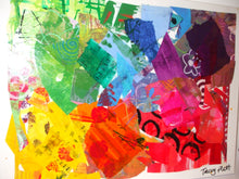 Load image into Gallery viewer, MIXED MEDIA COLLAGE ON CANVAS - Rainbow