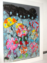 Load image into Gallery viewer, MIXED MEDIA COLLAGE ON BOARD IN FRAME - Cornish Rainstorm