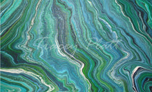 Load image into Gallery viewer, ACRYLICS FLOW ART PAINTING ON BOARD - Jewels of the Cornish Ocean, Cornwall