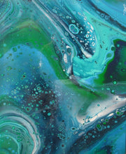 Load image into Gallery viewer, ACRYLICS FLUID ART PAINT POURING The Shallows, Porth, Cornwall - NOW SOLD