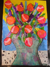 Load image into Gallery viewer, MIXED MEDIA COLLAGE PAINTING IN DEEP FRAME - Flowers in a Vase