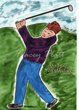 Load image into Gallery viewer, HAPPY BIRTHDAY - PRINTED CARD - Golf