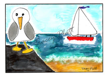 Load image into Gallery viewer, PRINTED CARD - Seagull & Yacht