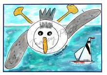 Load image into Gallery viewer, PRINTED CARD - Seagull and Yacht