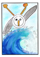 Load image into Gallery viewer, PRINTED CARD - Seagull Over Cornish Wave