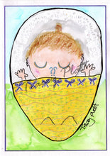 Load image into Gallery viewer, ORIGINAL MIXED MEDIA COLLAGE ART CARD - Baby