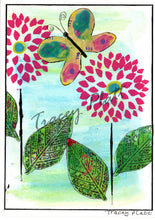 Load image into Gallery viewer, PRINTED CARD - Butterfly and Flowers