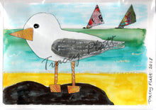 Load image into Gallery viewer, ORIGINAL MIXED MEDIA COLLAGE ART CARD - Cornish Seagull