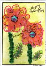 Load image into Gallery viewer, HAPPY MOTHER'S DAY - ORIGINAL MIXED MEDIA COLLAGE ART CARD - abstract Flowers