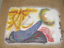 Load image into Gallery viewer, HAND PAINTED ART BAG - Jute Tote Shopping Bag - MERMAID