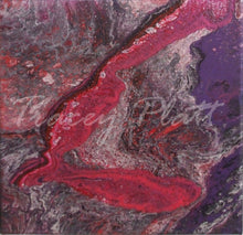 Load image into Gallery viewer, PAIR OF FLOW ART PAINTINGS ON CANVAS - Pink & Purple Metallics