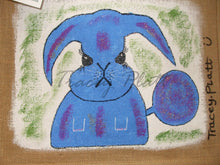 Load image into Gallery viewer, HAND PAINTED ART BAG - Jute Tote Shopping Bag - Rabbit - NOW SOLD!