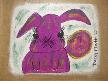 Load image into Gallery viewer, HAND PAINTED ART BAG - Jute Tote Shopping Bag - Rabbit - NOW SOLD!