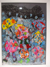 Load image into Gallery viewer, MIXED MEDIA COLLAGE ON BOARD IN FRAME - Cornish Rainstorm