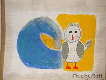 Load image into Gallery viewer, HAND PAINTED ART BAG - Jute Tote Shopping Bag - SEAGULL & WAVE