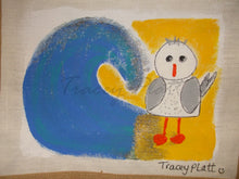 Load image into Gallery viewer, HAND PAINTED ART BAG - Jute Tote Shopping Bag - SEAGULL & WAVE