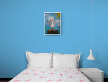 Load image into Gallery viewer, MIXED MEDIA COLLAGE ON CANVAS IN FRAME - Seagull on a Rock, Cornwall