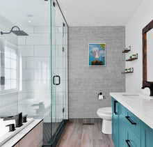 Load image into Gallery viewer, MIXED MEDIA COLLAGE ON CANVAS IN FRAME - Seagull on a Rock, Cornwall