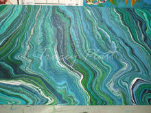Load image into Gallery viewer, ACRYLICS FLOW ART PAINTING ON BOARD - Jewels of the Cornish Ocean, Cornwall