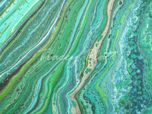 Load image into Gallery viewer, ACRYLICS FLOW ART PAINTING ON BOARD - Jewels of the Cornish Ocean, Cornwall