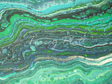 Load image into Gallery viewer, ACRYLICS FLOW ART PAINTING ON BOARD - Jewels of the Cornish Ocean, Cornwall