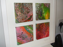 Load image into Gallery viewer, 4 x ACRYLICS FLOW ART ON CANVASES in FRAME - Take Four Pours
